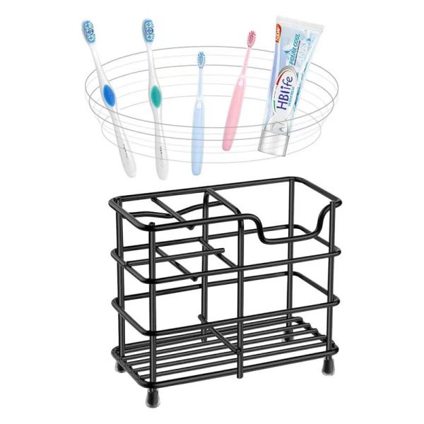 Small 5 Slots Stainless Steel Exquisite Welding Bathroom Accessories Organizer Toothbrush Holder for Small Spaces