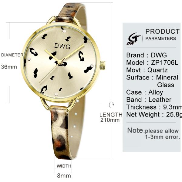 Ladies Leather Strap Pc21s Seiko Alloy Quartz Watch Japanese Movement