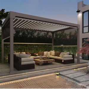 Aluminium Pergola Louvered Roof Outdoor Aluminum Louver Flip Aluminum Gazebo