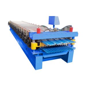 PLC Control Steel Glazed Tile Roof Panel Roll Forming Machine