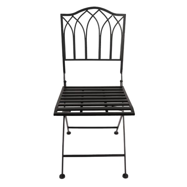 Outdoor Bistro Garden Cafe High Back White Wrought Iron Metal Folding Chair for Wedding Event