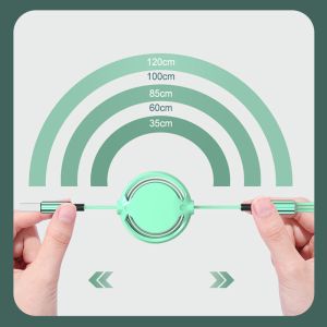 Multi Universal OD 3.5mm Fast Charging USB Cables Pink Yellow Green