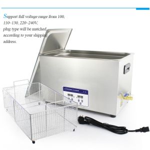 30L Automotive Digital Industiral Metal Part Ultrasonic Cleaner With Basket