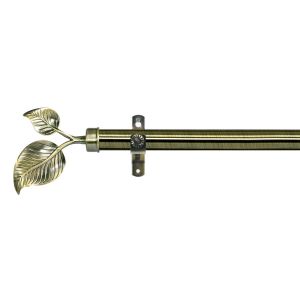 China 28 MM Diameter Bronze Curtain Rod With Leaves Shape Finial on sale