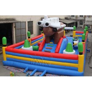 Aerospace Theme Inflatable Fun City , Water Resistant Giant Bouncy House