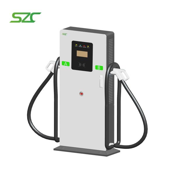 Buy SZC DC Floor-Stand EV Charger 60kW/80kW Galvanized Steel Material With Mix-Double Guns for OCPP 1.6J Project Bidding GBT CCS1/CCS2 CHAdemo at wholesale prices