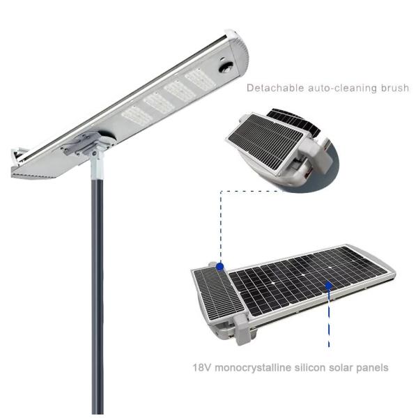 Buy 8 Meters LED Smart Solar Street Garden Light Outdoor Ip65 Self Clean Auto Cleaning at wholesale prices