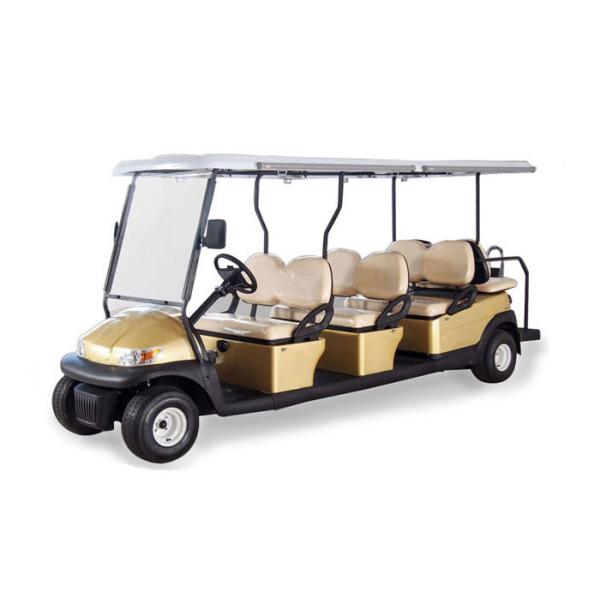 AC System Electric 12 Seater Golf Cart with Solar Panel , 45km Maximum Travel Distance