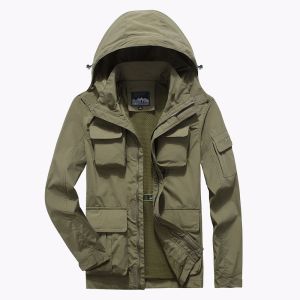 Artificial Leather Heavy Winter Jacket Waterproof Outdoor Camo Jacket