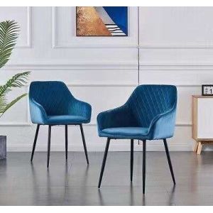 Italy Velvet Upholstered Side Chair Luxury Velvet Fabric Dining Chairs