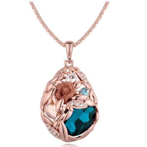 Quality Austrian crystal grain fashion sweater chain long necklace for sale