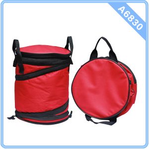 China HH-A6830 Red Folding Round Cooler Bag picnic soft cooler bag Thermos cooler bag on sale