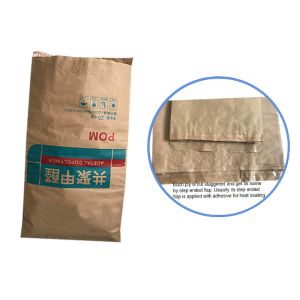 China Recycled Pasted Trapezoidal 120gsm Sewn Open Mouth Bags Pinch Bottom on sale