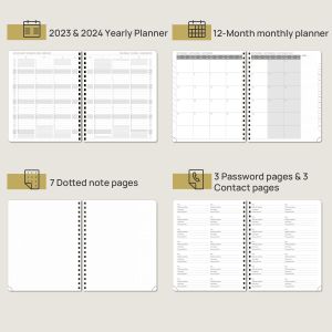 Acid Free Ivory Paper Large Size Eco Friendly Academic Planner Poprun 2023