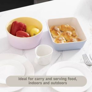 Oven and Dishwasher Safe Nestable Glass Food Storage Container with Glass Lid