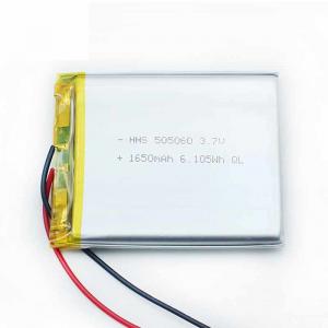 China 1C Discharge 3.7V 1650mAh Lipo Polymer Battery Pack PL505060 on sale