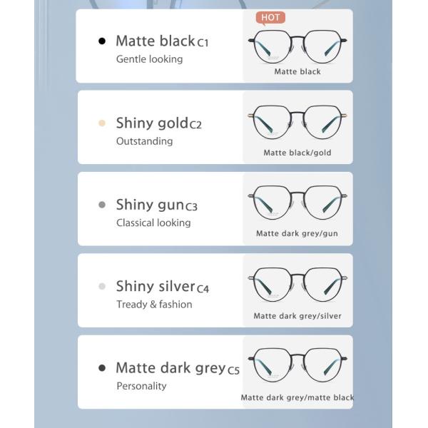 Aluminum Magnesium Titanium Frame Glasses , Custom Lens Round Prescription Glasses