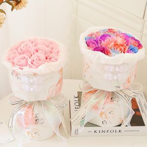Retro cheongsam style soap flower bouquets, artificial flowers, and everlasting