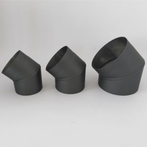 45 Degree Bend Black Chimney Pipe , Stainless Steel Single Wall Stove Pipe Wet