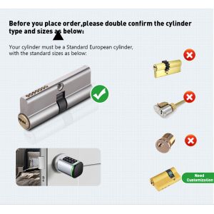 Glomarket Tuya Ttlock Smart Digital Keyless Door Lock Cylinder Combination