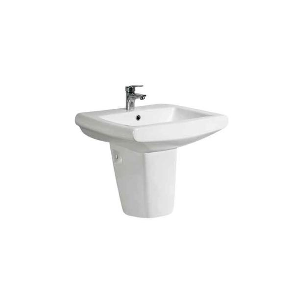 Buy Factory Direct Hand Wash Wall Hung Basins Ceramic Semi Pedestal Basin For Bathroom at wholesale prices