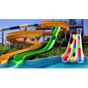 Outdoor Commercial Swimming Pool Design Amusement Water Slide Set