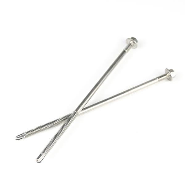 Double Thread Washer Hex Head Self Drilling Screws Stainless Steel for INCH Measurement