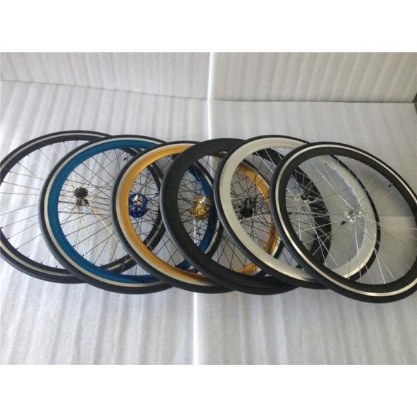 Customized 700C Fixed Gear Bike Wheel Set with Pantone Color and 32-40H Spoke Hole