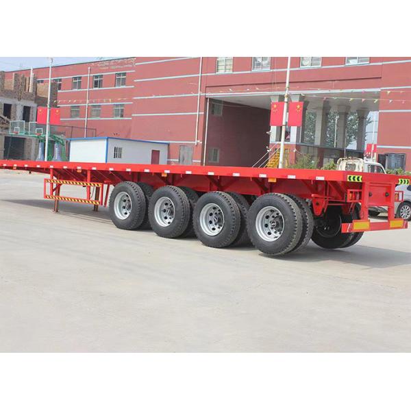 4 Axle Flatbed Container Transport Semi Trailer With Fuwa / BPW Axle And 16 Tire