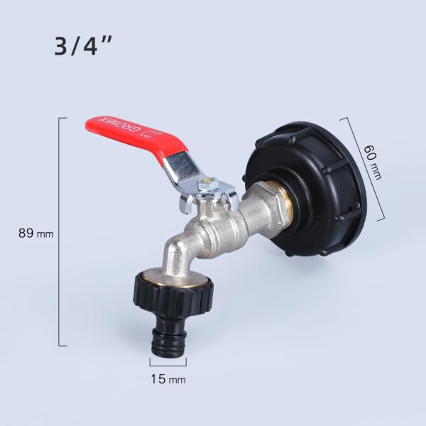 Customized Support Adapter Faucet Wire IBC Tank Tap Replacement Connector Valve For Water Tank Hose Tap