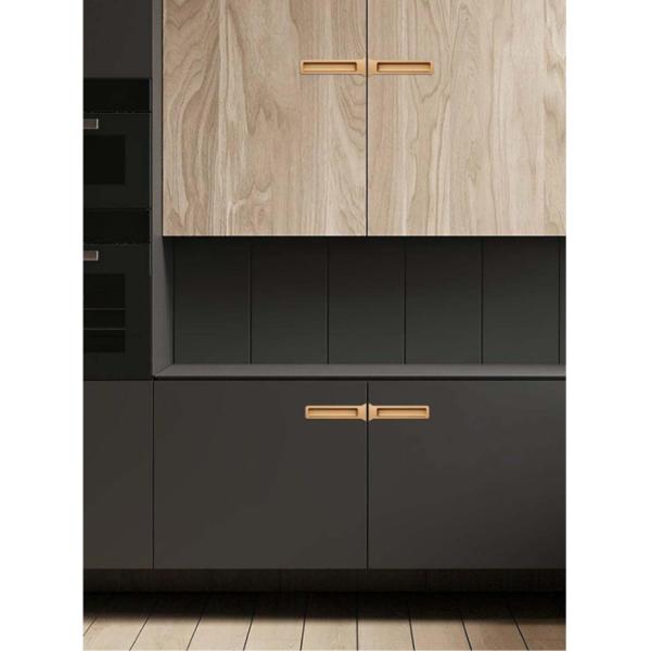 Hot Sale Big Zinc Alloy Black Industrial Concealed Recessed Cabinet Handle For Toolbox