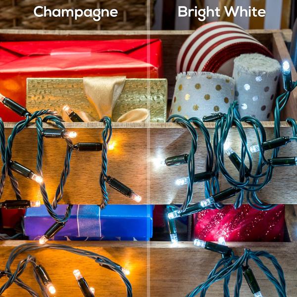 Bedroom Warm White Christmas Lights With 8 Lighting Modes 20m Length