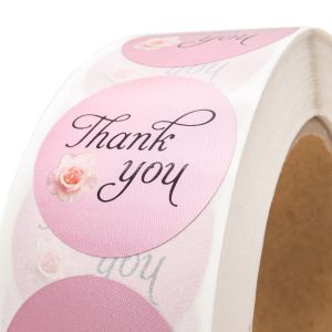Biodegradable Thank You Sticker Labels Waterproof Adhesive Stickers