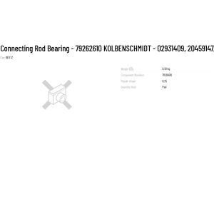 DEUTZ Connecting Rod Bearing 02931409 20459147 099PL21067025 79262610 with DEUTZ