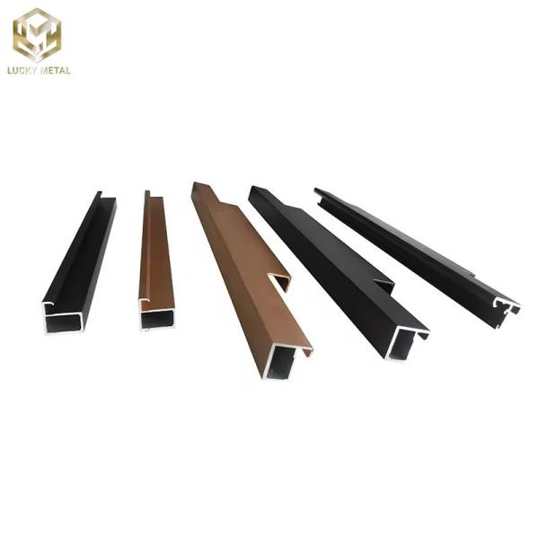 Buy Kitchen Cabinet Aluminum Alloy Door Profiles Frame Anodizing Aluminium Profile Extrusion With Custom F Handles at wholesale prices