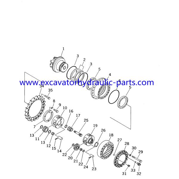 20Y-27-00101 Komatsu Final Drive Travel Motor PC220-6 PC230-6 Original Final Drive