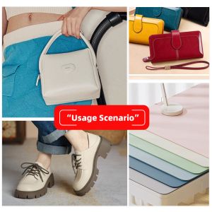 1.8mm Thickness 54/55" Width 40 Colors PVC Leather for Bags with Suede Backing