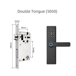 Durable Luxury Fingerprint Handle Door Lock 60mm With Camera