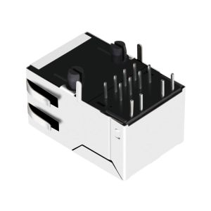 1X1 Single Socket RJ45 Jack With Trans HR871113C | LPJ1154ABNL