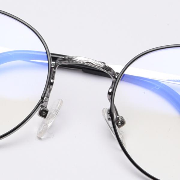 Vintage Anti Blue Light Metal Optical Round Frame Plain Lens Men Women Fashionable Computer Glasses