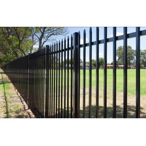 Powder coated tubular steel fence