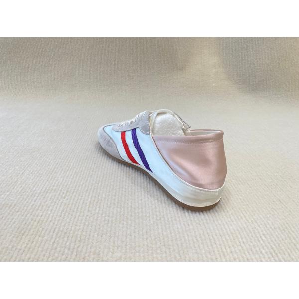 Women casual comfort sneakers satin shoes lace-up breathable with leather and low cut