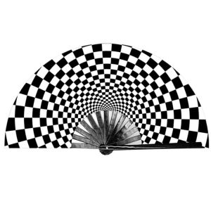 Top Quality Custom Logo Printing Rainbow Fabric Hand Fan