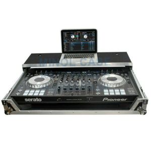 Rolling Embroidery Printed logo DJ Flight Case With Glide Shelf