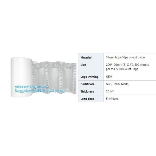 Buy bubble dunnage pillow air bag, air cushion films for packaging, air filled pillow bag, air column bag, dunnage cushion a at wholesale prices