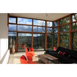 6000 Series Wooden Grain Transfer OEM Aluminium Alloy Windows