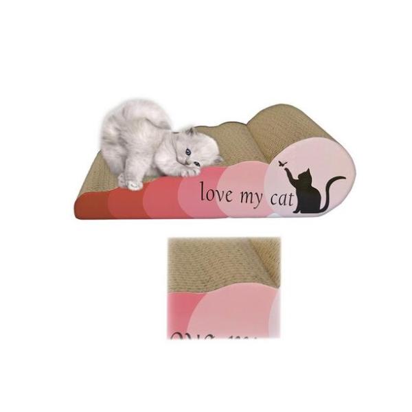 Free Catnip Corrugated Cat Scratcher , Curved Cat Scratcher Long Scratching Life