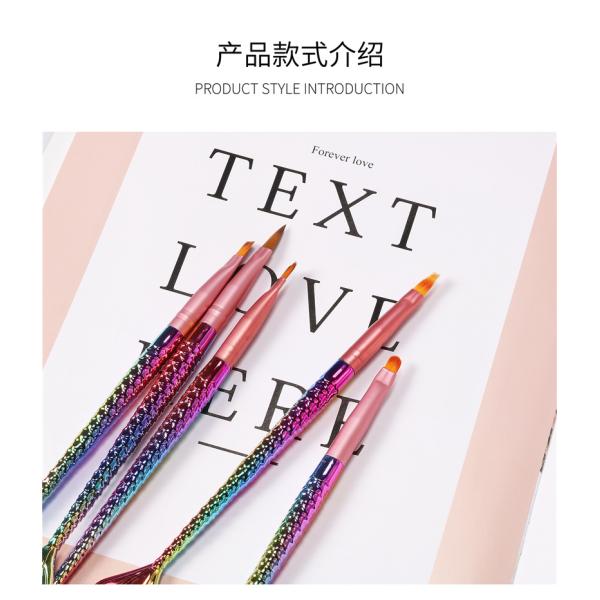 Professional 100% Kolinsky Mermaid Penholder Drawing Pen Set with Acrylic Nail Brush