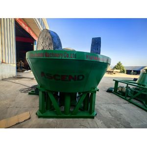 1200 Model Three Rollers Water Wet Pan Mill With 1 Tph Capacity For Gold Ore