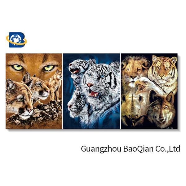 Buy 3d Wall Decor Picture With Tiger / Eagle , 3d Stereograph Printing at wholesale prices